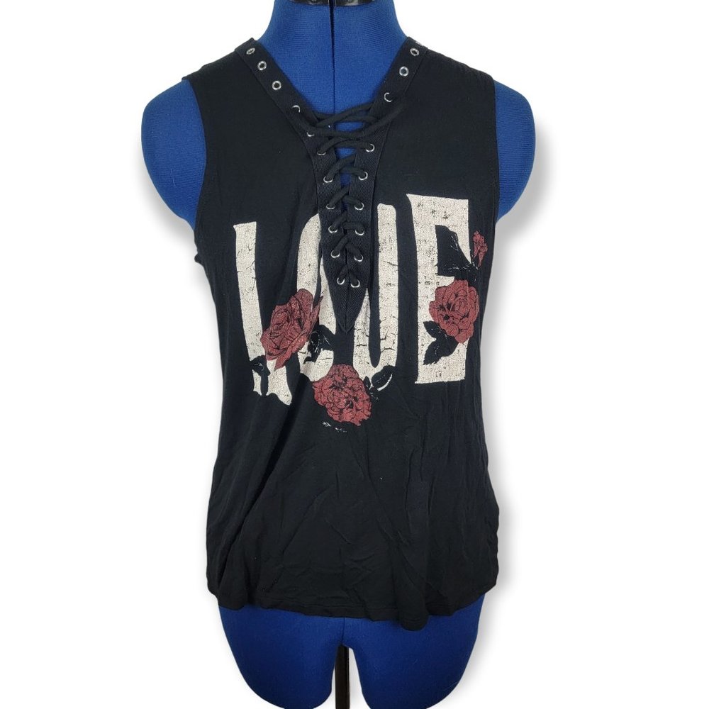 Occasion Love Corset Graphic Sleeveless T Shirt Tank Top Size Large